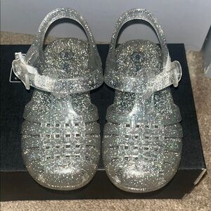 Jelly Sandals Sparkly Silver